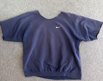 Nike Swoosh Y2k Black Cut Off Boxy Sweatshirt 2XL