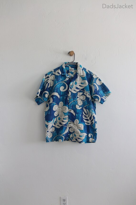 60s Barkcloth Hawaiian Evelyn Margolis Button Shir