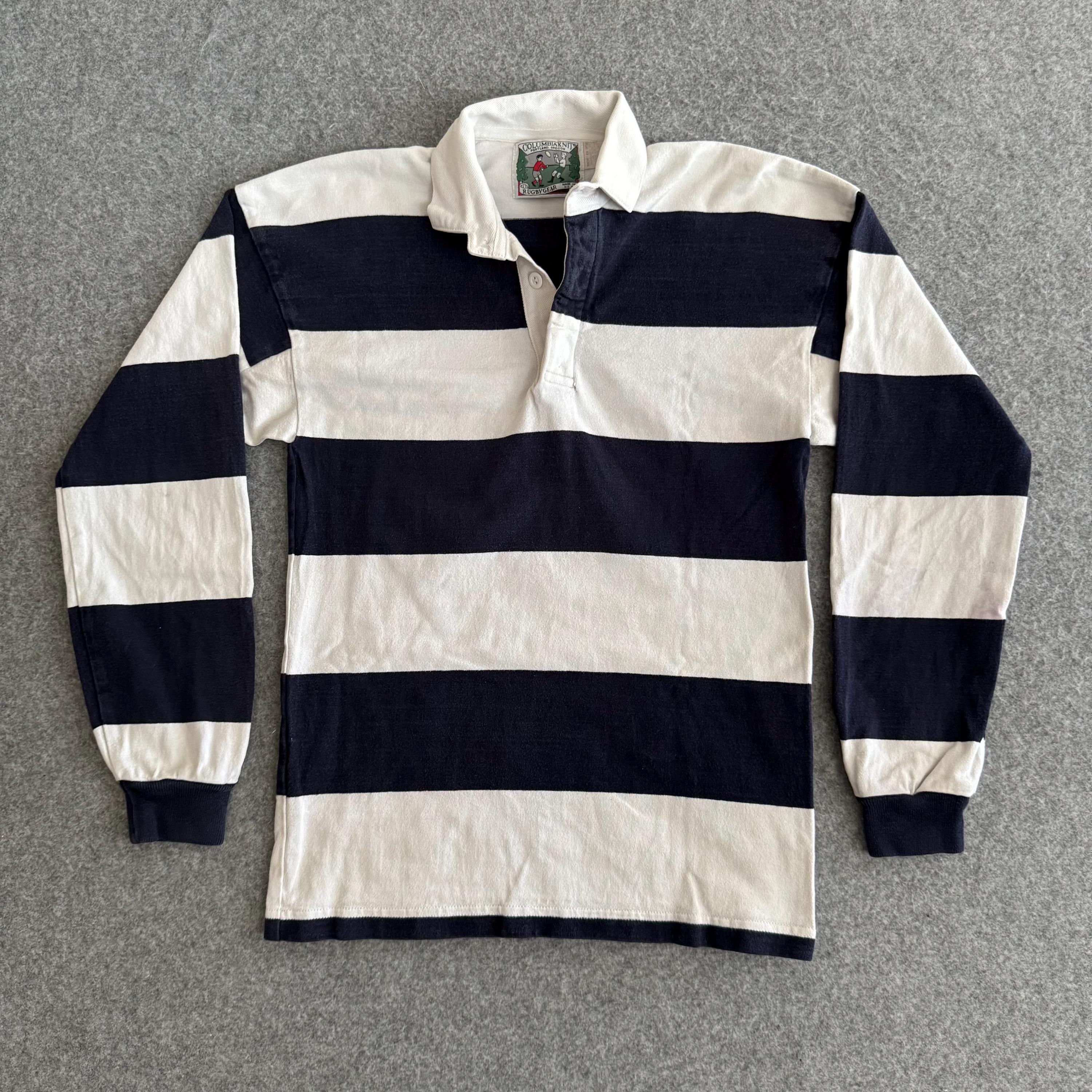 90s Striped Rugby Columbia Knit Portland Oregon Long Sleeve Shirt