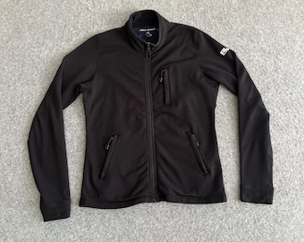 Polo Sport RLX trainingsjack met volledige ritssluiting en opstaande kraag uit de jaren 90, zwart, maat Large