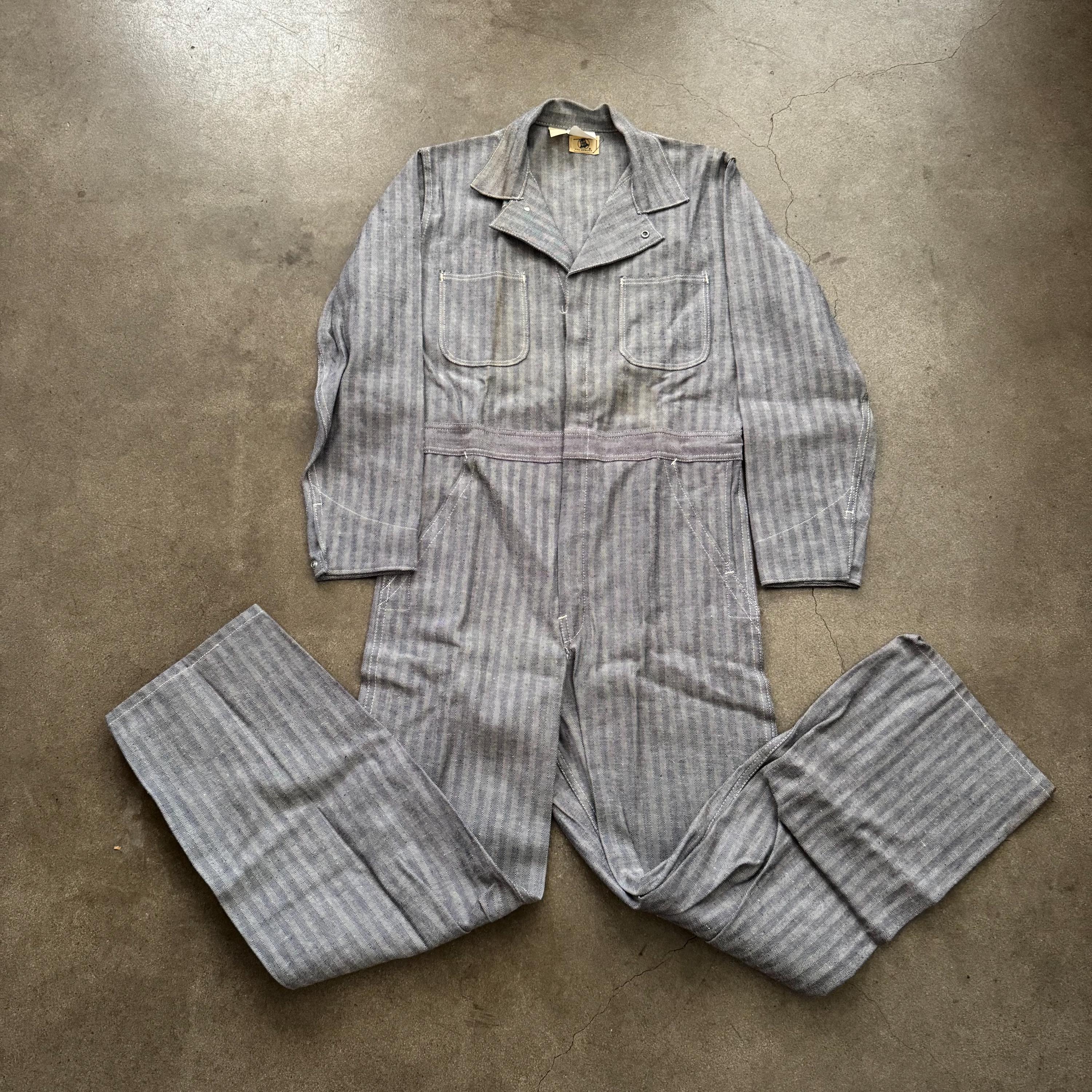 60s Blue Bell Deadstock Wrangler Herringbone Coveralls Jumpsuit