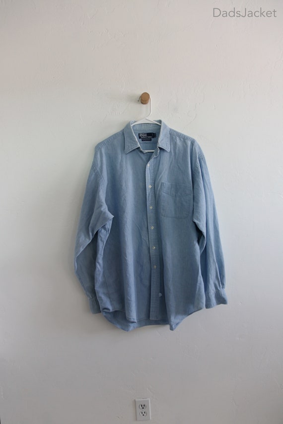 Polo Ralph Chambray Button Shirt Long Sleeve 3XL