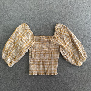 Anthropologie Maeve Plaid Square-Neck Blouse Medium image 6