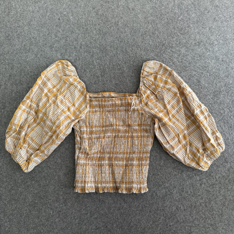 Anthropologie Maeve Plaid Square-Neck Blouse Medium image 6
