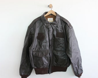 80s avirex A-2 real leather flight かち Jkt L