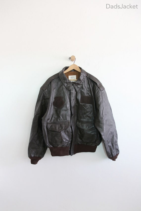 Avirex Leather A-2 Flight Jacket Size 46R - image 1