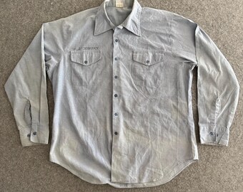 Vintage 1980s USN US Navy Chambray Long Sleeve Shirt Sz Medium - Etsy