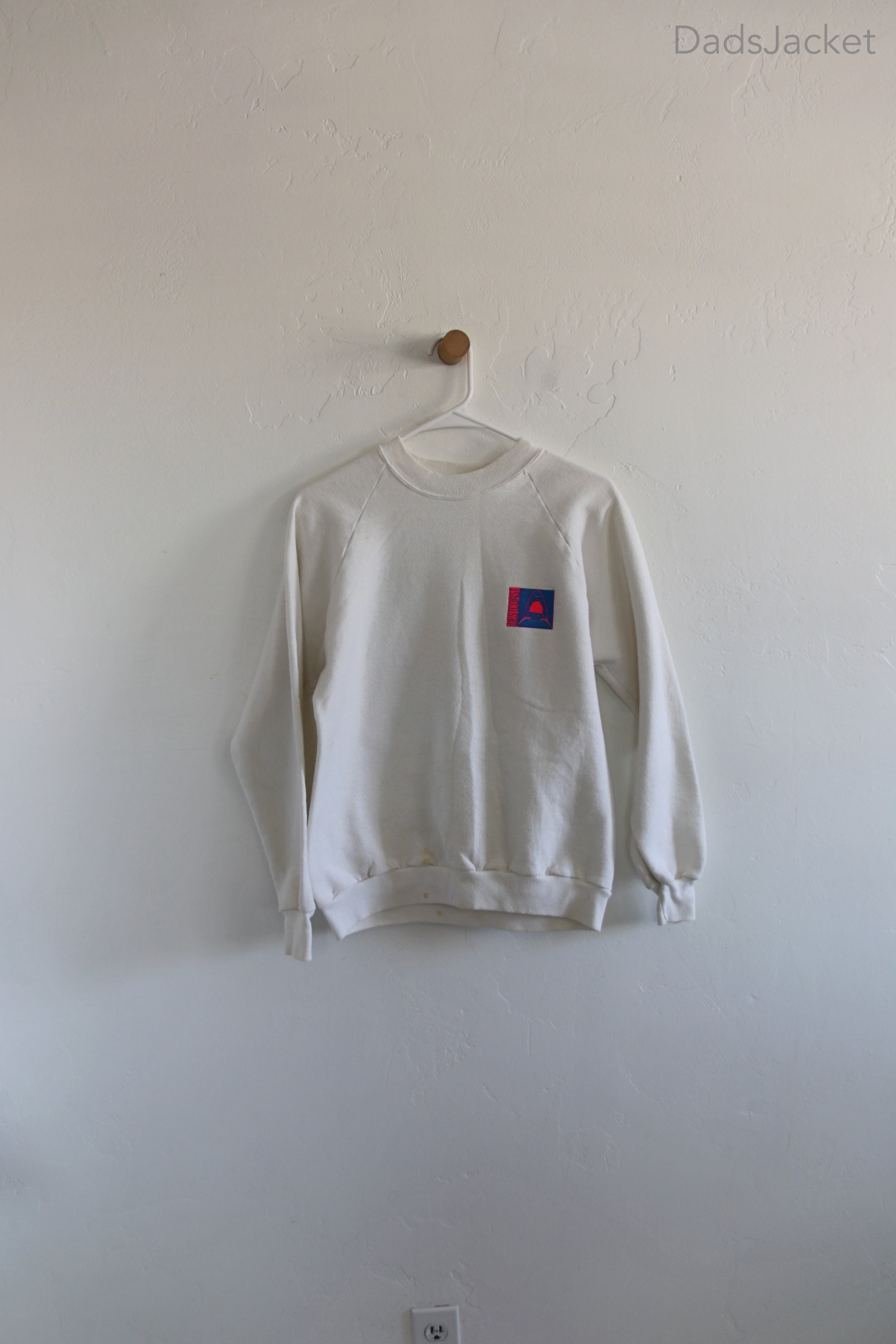 Neon Shark Bite West Coast 80s Raglan Sweatshirt Medium
