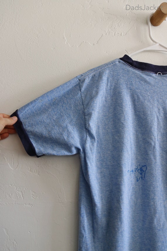 70s Oak Creek Ranch School Arizona Ringer Blue Heathe… Gem