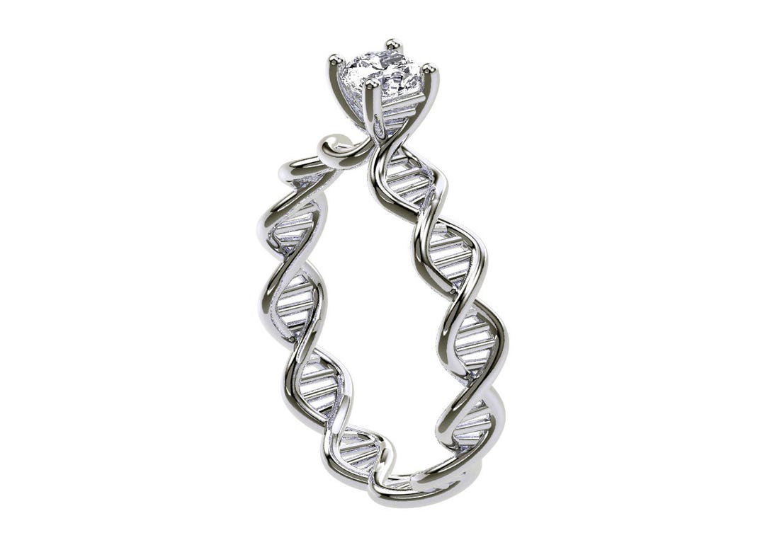 Ring of Life DNA Diamond Solitaire Engagement Ring by Etsy