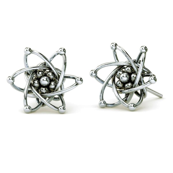 Carbon Atom Stud Earrings