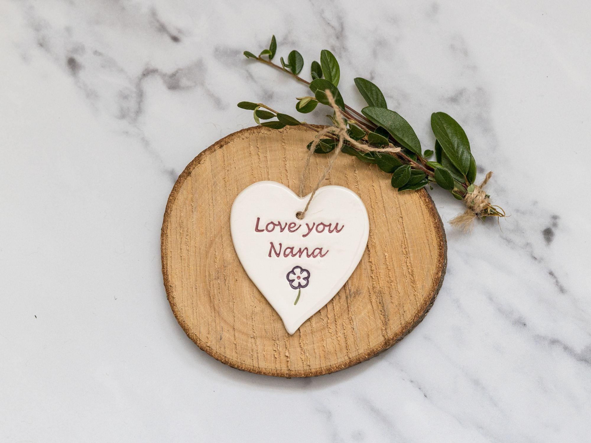 Nana, Handmade Ceramic Love You Nana Heart, Gift for Nana, Present 