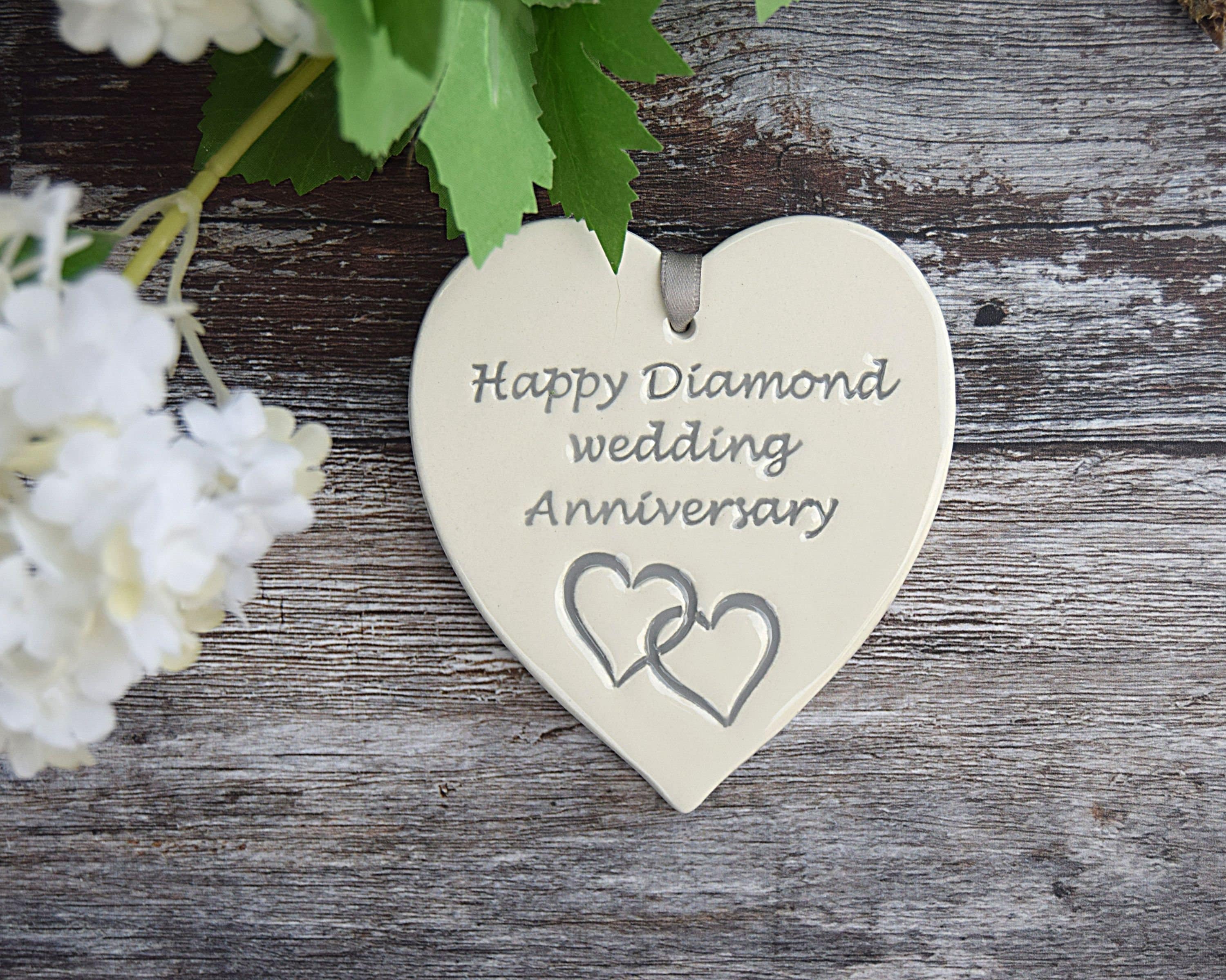 Happy Diamond Wedding Anniversary Gift 60 Years Married Gift Etsy UK