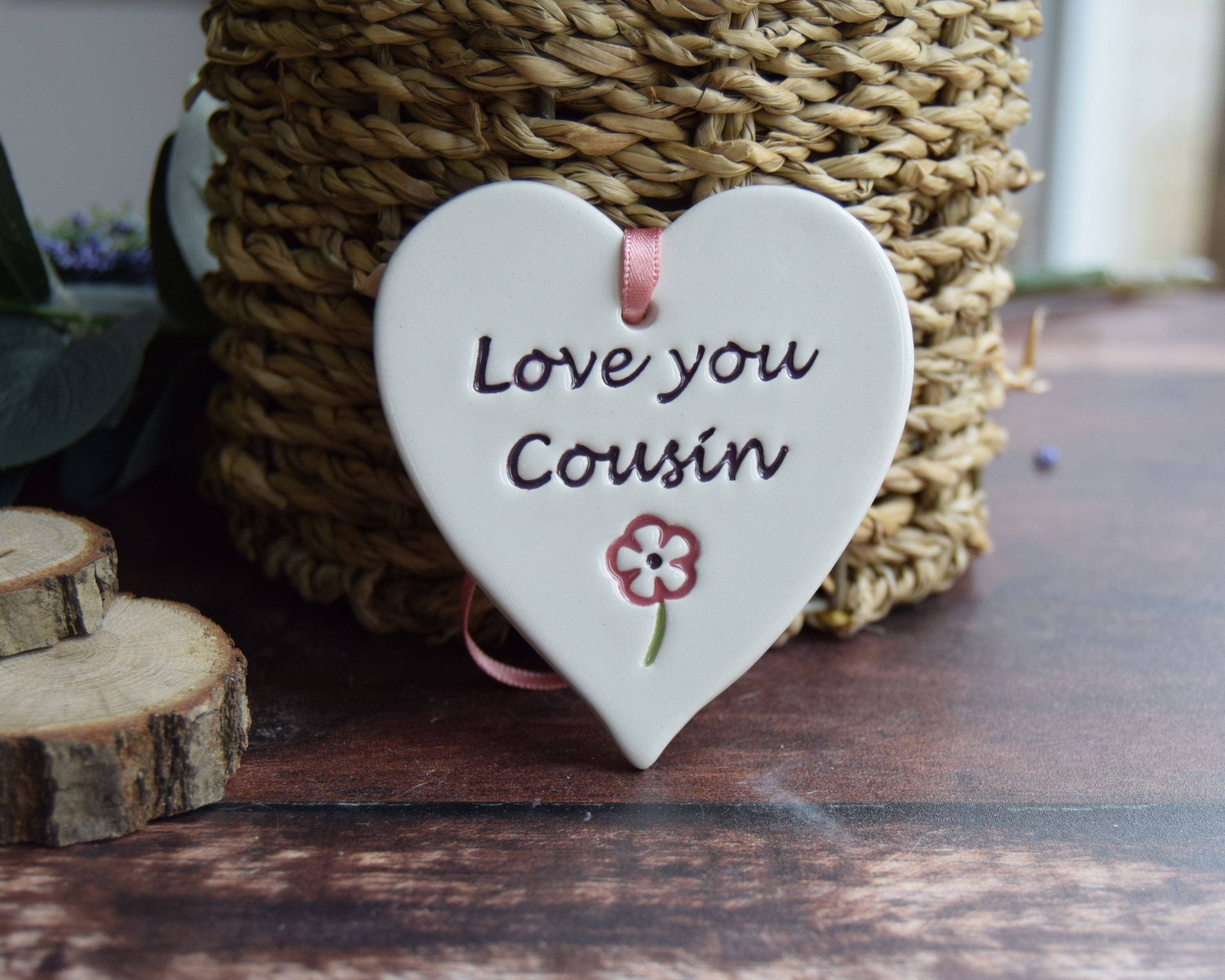 Cousins Gift Friendship Gift Personalised Ceramic Heart -  Portugal
