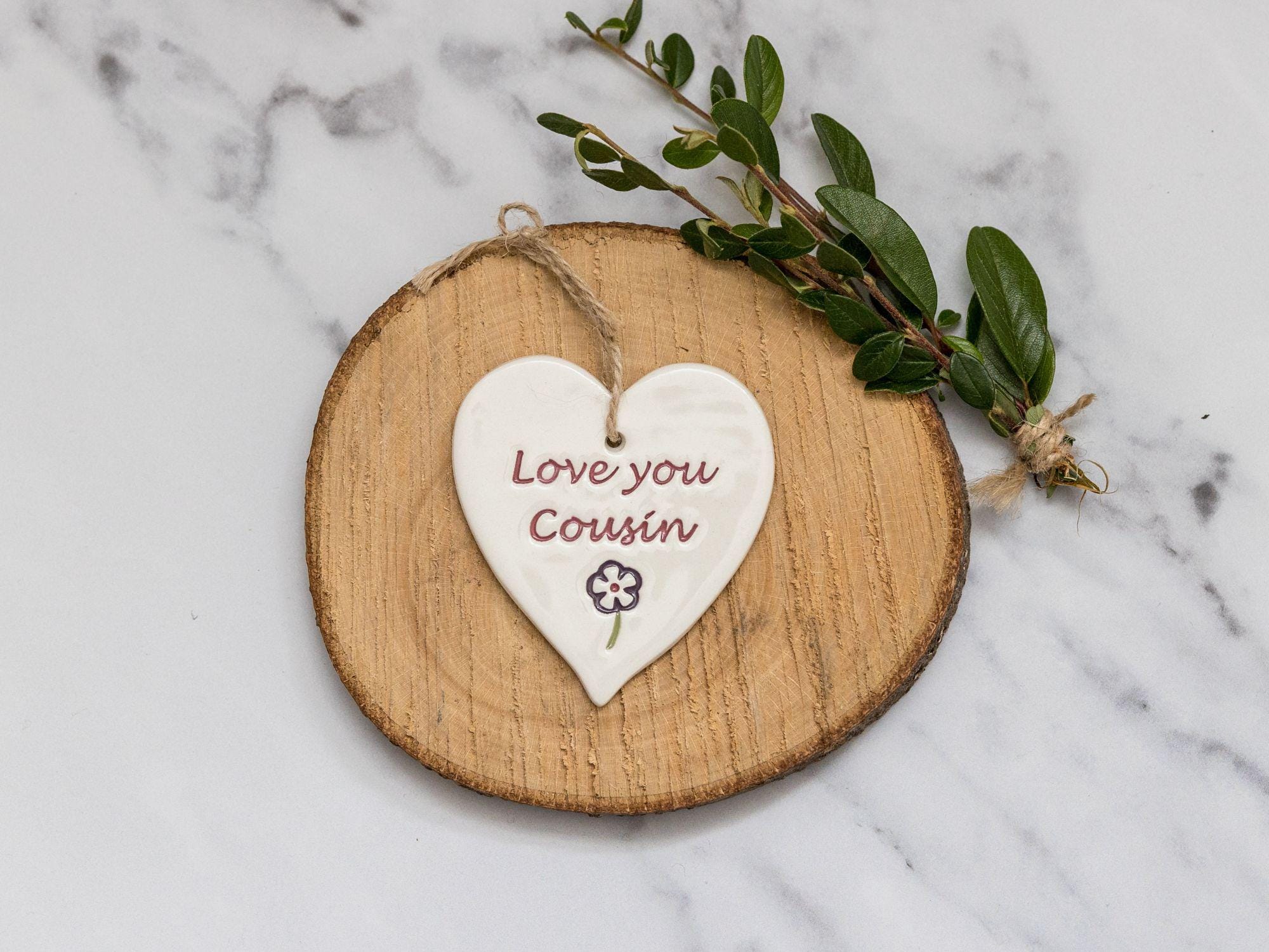 Handmade Ceramic Heart Gift for Cousin - Etsy