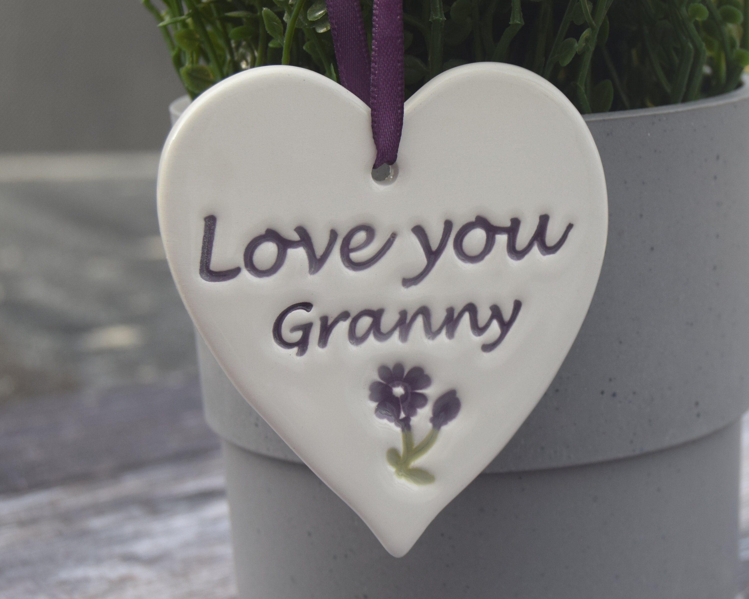 Granny Love You Granny Handmade Ceramic Granny Heart Gift | Etsy