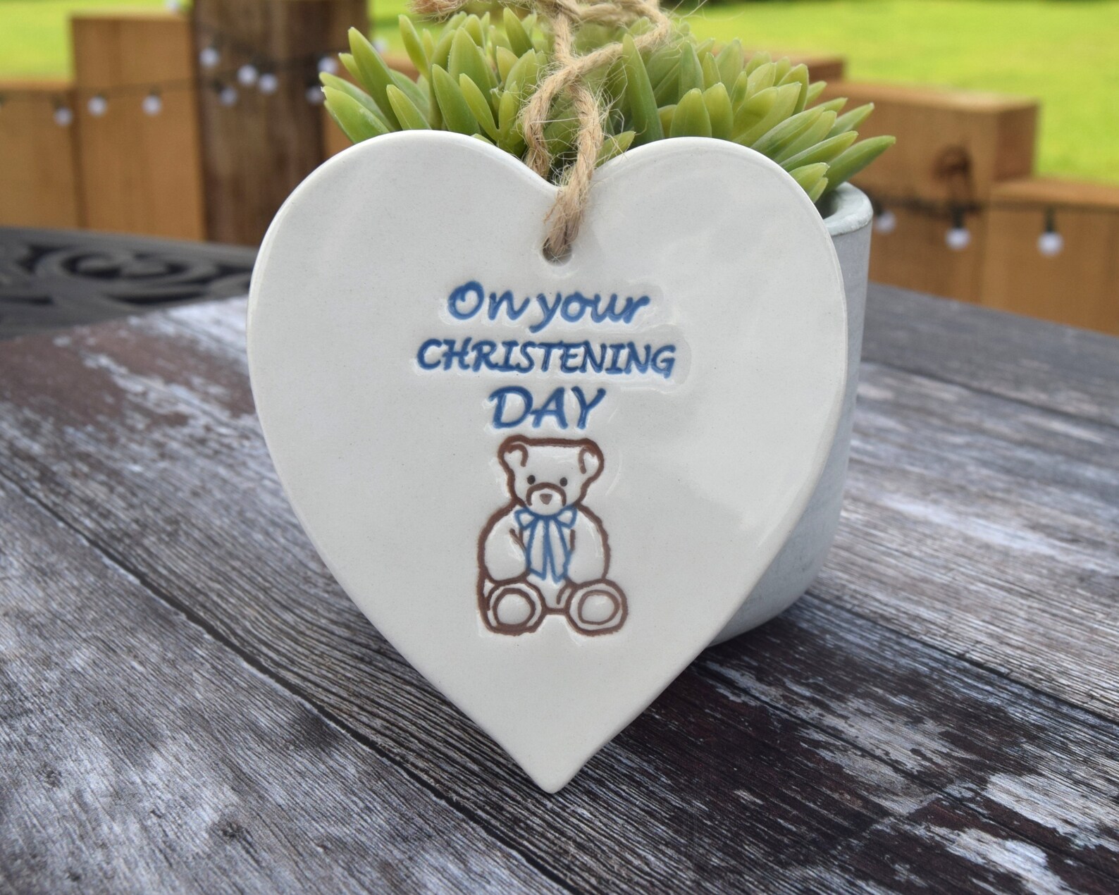 On Your Christening Day Handmade Ceramic Heart Gift Gift for Etsy