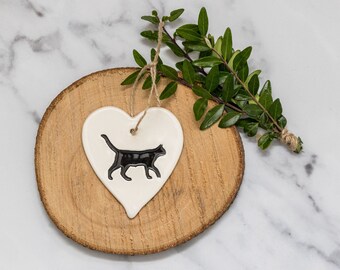Cat heart, Handmade ceramic Cat gift, Cat design., Gift for Cat lover