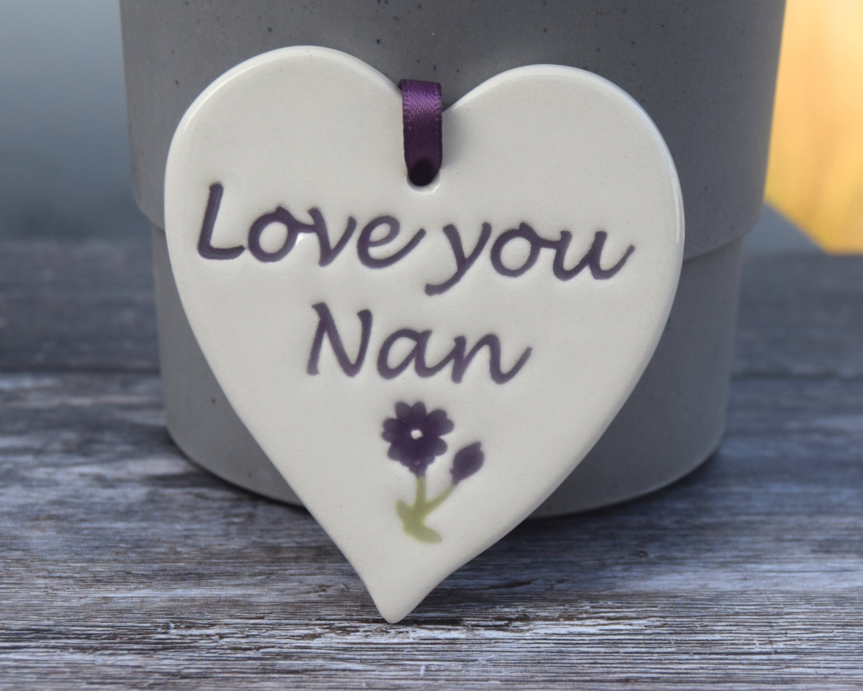 Handmade ceramic Love you Nan heart Gift for Nan Etsy