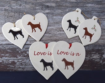 Patterdale, Handmade ceramic Patterdale Gifts, Patterdale Christmas Decoration, Present for Patterdale lover, Patterdale Dog gifts