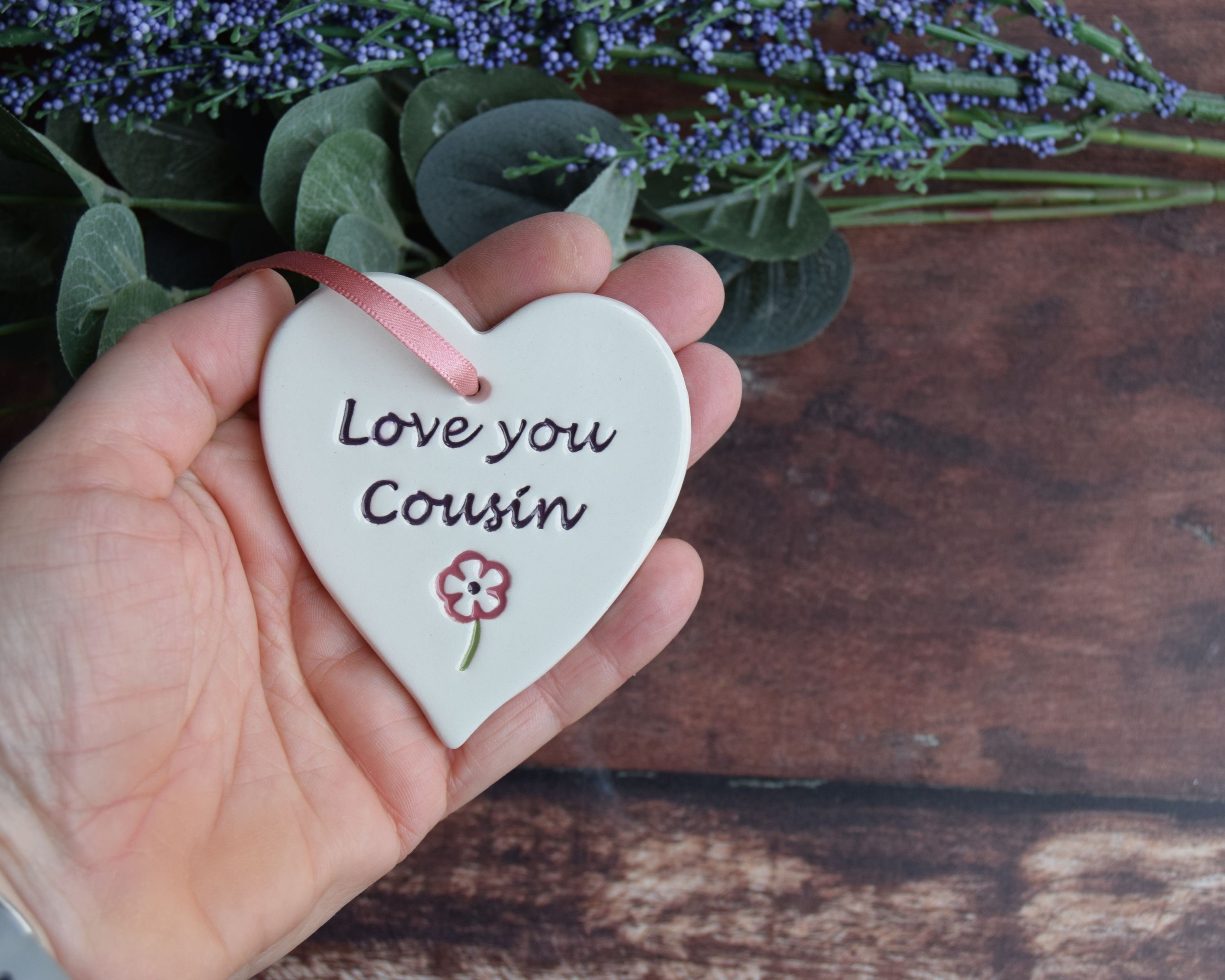 Cousins Gift Friendship Gift Personalised Ceramic Heart -  Portugal