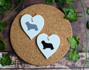 Bearded Collie, Handmade ceramic Bearded Collie Christmas Tree decoration, Gift for Beardie lover, Bearded Collie present