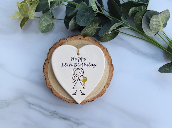 18th Birthday Gift, Handmade ceramic heart for her 18th Birthday, Happy 18th Birthday, 18th Gift for her