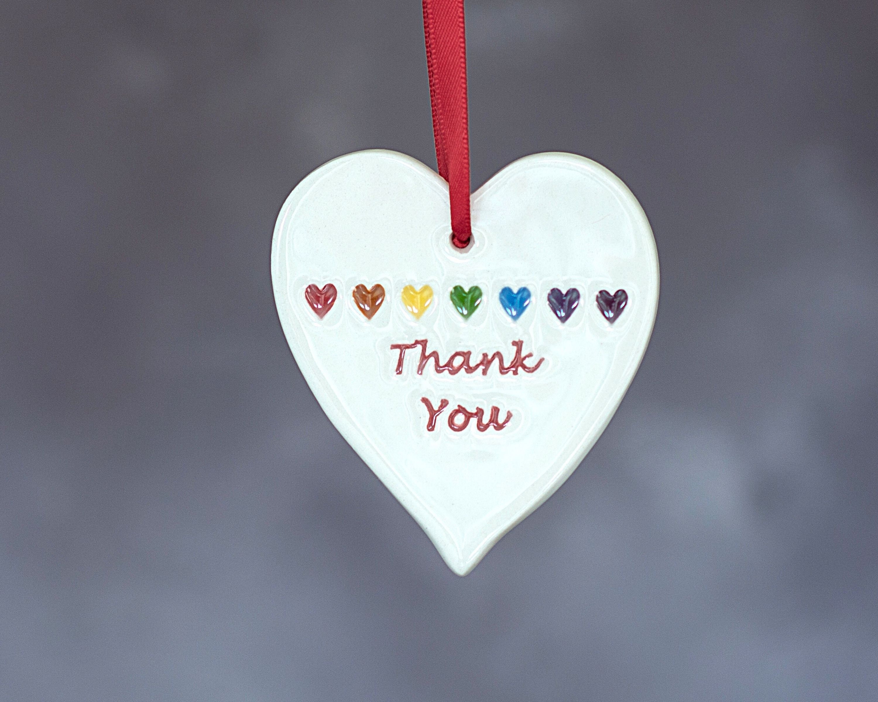 Handmade ceramic Thank you heart