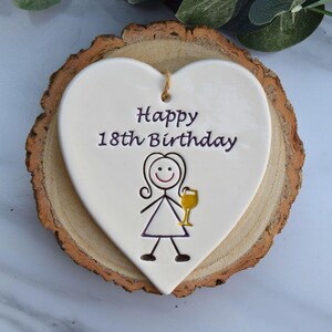 18th Birthday Gift, Handmade ceramic heart for her 18th Birthday, Happy 18th Birthday, 18th Gift for her image 3
