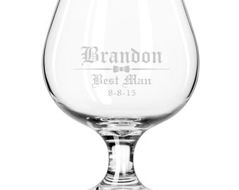 Personalised 13oz Brandy Glass Father of the Bride Engraved Wedding Favour Gift