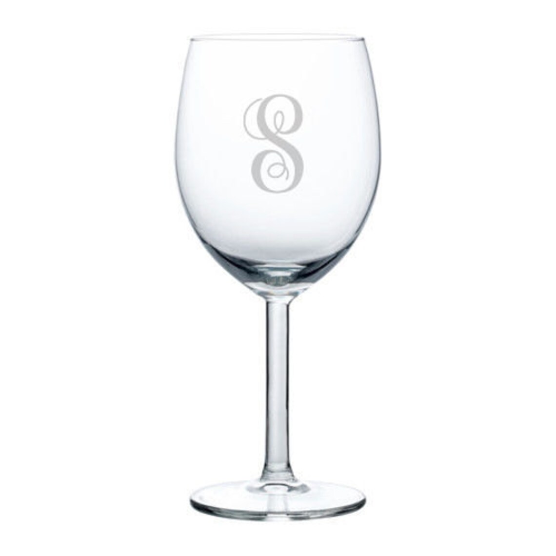 Custom Engraved Fancy Monogram Personalized Wine Glass Glasses Etsy