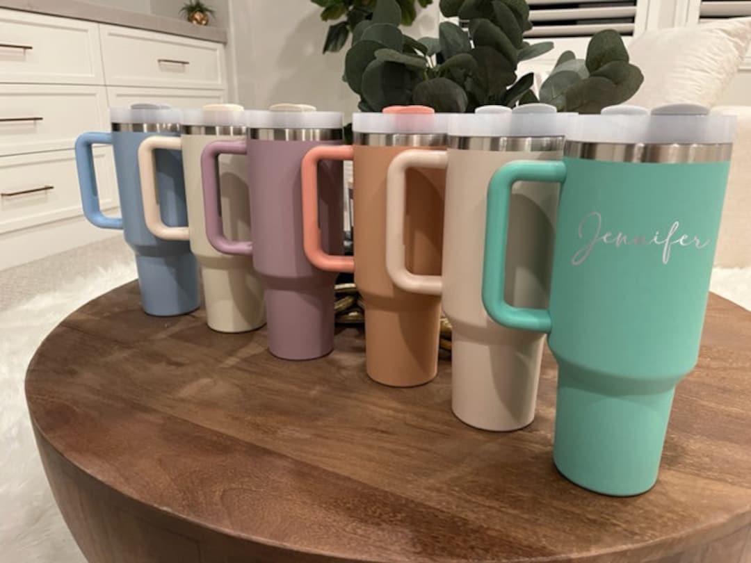 Personalized 40 Oz Tumbler With Handle Custom Engraved Travel Mug With ...