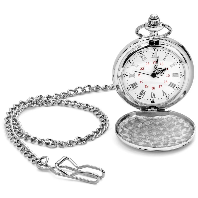 Engraved Pocket Watch Personalized Custom Block Initial Deluxe Etsy