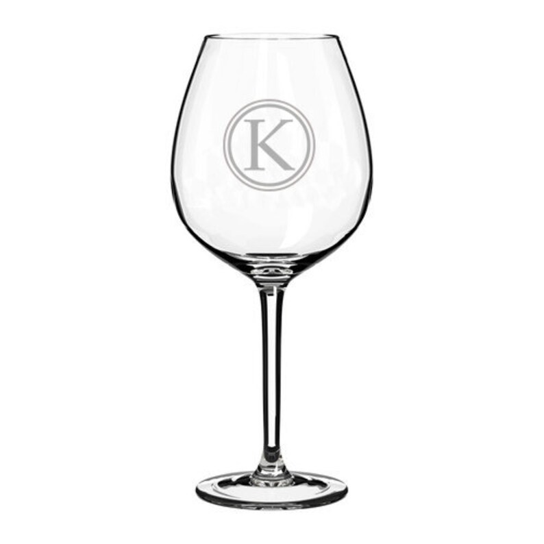 Circle Monogram Jumbo 20oz Wine Glass Glasses White Red Wine Etsy
