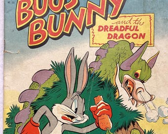 1948 Bugs Bunny #187 Vintage Dell Comic Book Golden Age Dreadful Dragon