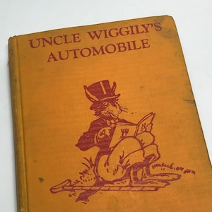 SALE Vintage 1939 Uncle Wiggily’s Automobile Howard R Garis Yellow Gold Hardcover Children’s Book Color Illustrations by Elmer Rache