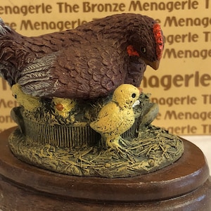 The Bronze Menagerie Chickens Figurine by Royal Doulton Hand Painted