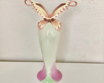 Beautiful Franz 3D BUTTERFLY Vase Fine Arts Porcelain Ceramic