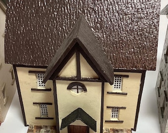 HO Scale Model House English Tudor Pre-built for Train Set Village