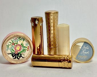 Vintage Lipstick Tubes Revlon  Elizabeth Arden Rouge Powder