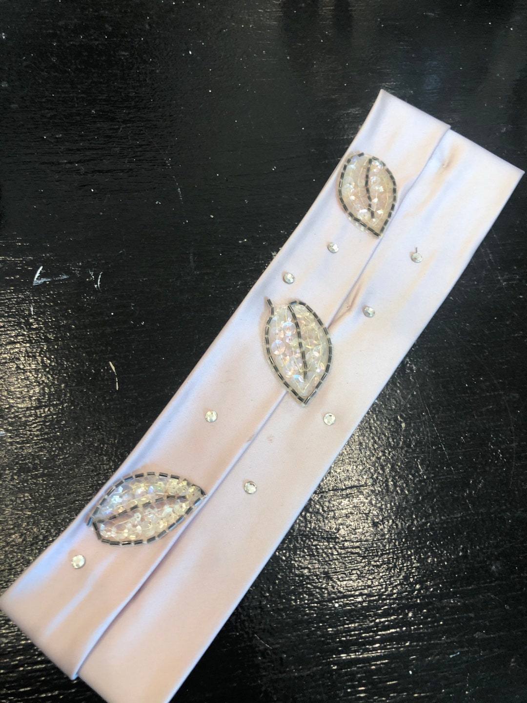 Beautiful Vintage Satin Flapper Girl Bridal Headband Hair Wrap Dusty ...