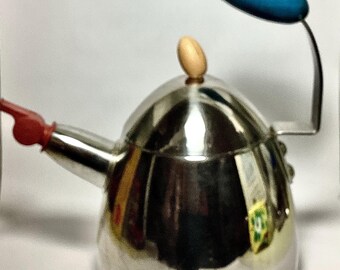 Vintage Michael Graves Whistling Teapot Post Modern Stainless Steel