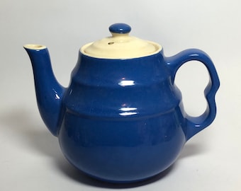 SALE Vintage Oxford Stoneware Teapot Royal Blue Universal Potteries Ohio Made in USA