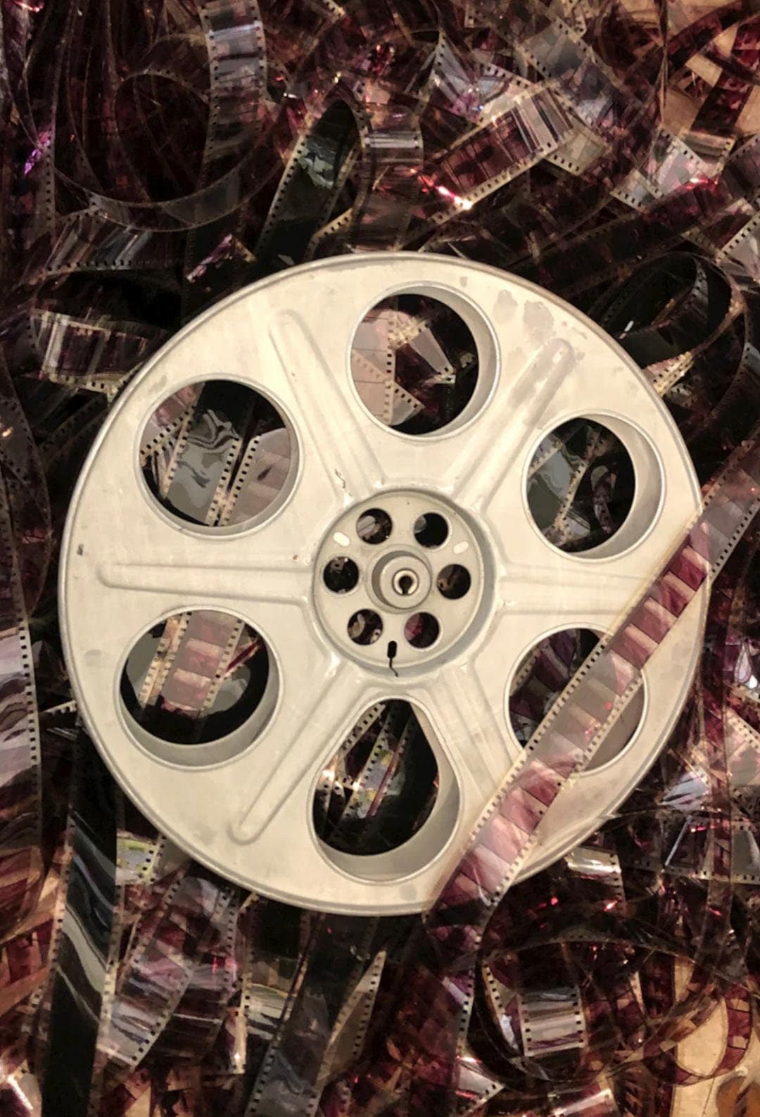Authentic Hollywood Vintage Metal Movie Reel, Gray Steel, 35mm
