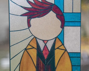 Tenth Doctor Stained Glass Window Cling