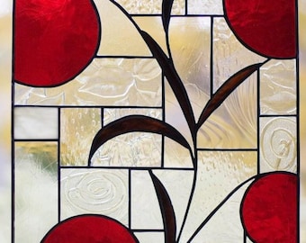 Glasmalerei-Muster: Runde Blumen