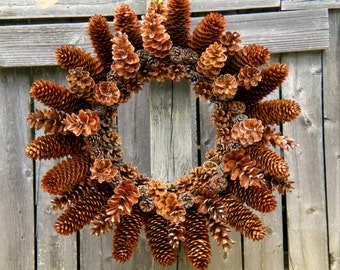 Winter Wreath, New Jersey Pine Cone Wreath (14)", Rustic Decor, Woodland Wreath,  Front Door Wreath, Outdoor Wreath, Welcome Wreath