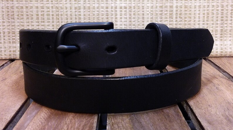 Black on Black Leather Belt - Etsy