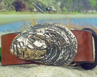 Cotuit Oyster Shell Leather Belt