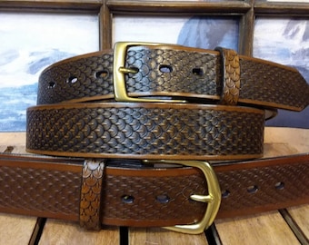 Dragon Scale Embossed Leather Belt